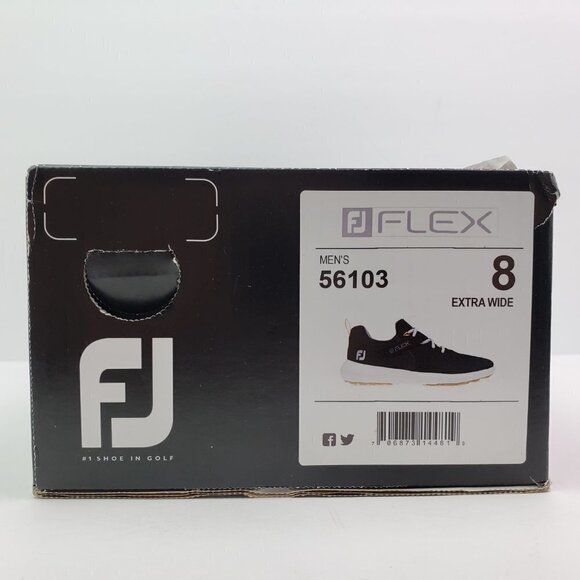 FootJoy FJ Flex Mens Sz 8 Extra Wide Black Spikeless Golf Athletic Sneaker Shoes main image 4